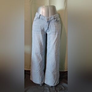 SHEIN Blue Wide Leg Drop Waist Jeans